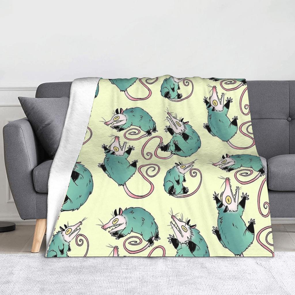 Starry Night Opossum Van Gogh Possum Funny Rodent Blankets Breathable Soft Throw Blanket for Bed Outdoor Plush Thin Quilt