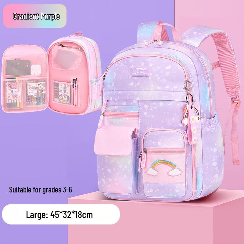 Oujiewang Kids Lightweight Gradient Purple Backpack