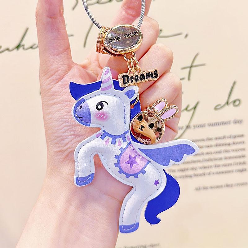 

Fantasy Unicorn Leather Key Chain Creative Gift For Women Bag Decoration фіолетовий