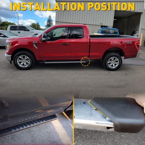 For F150 Black Running Ford Board 15- Matte Rear End Cap LH Driver Side Step