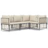 VidaXL Salon de jardin 4 pcs avec coussins anthracite résine tressée, ensemble de salon, ensemble de salon d'extérieur, 3186746