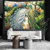 White Peacock and Blue Peacock Tapestry Wall Hanging Natural Art Forest Landscape Art Bohemian Hippie Dormitory Home Decor