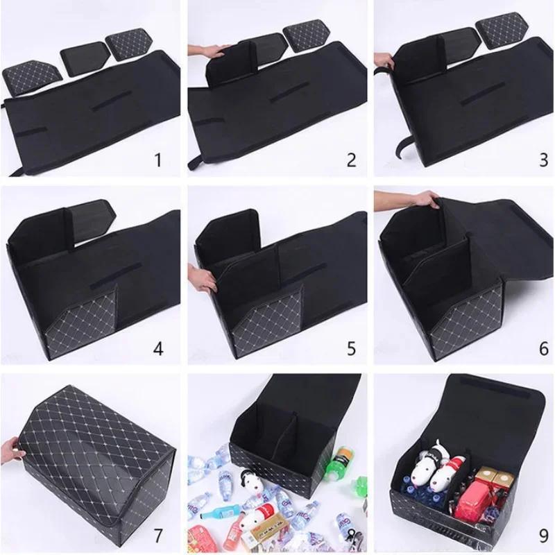 Folding Multifunctional Car Storage Box Interior Organizer - Versatile Vehicle Storage for Auto Organization
