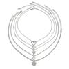 Vintage Women Necklace Multilayer Metal Chain Choker Punk Love Heart Pendant  Female
