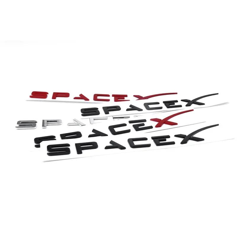 ABS Space X Rear Boot Trunk Emblem Badge Car Sticker Decals for SpaceX Car Styling Accessories
