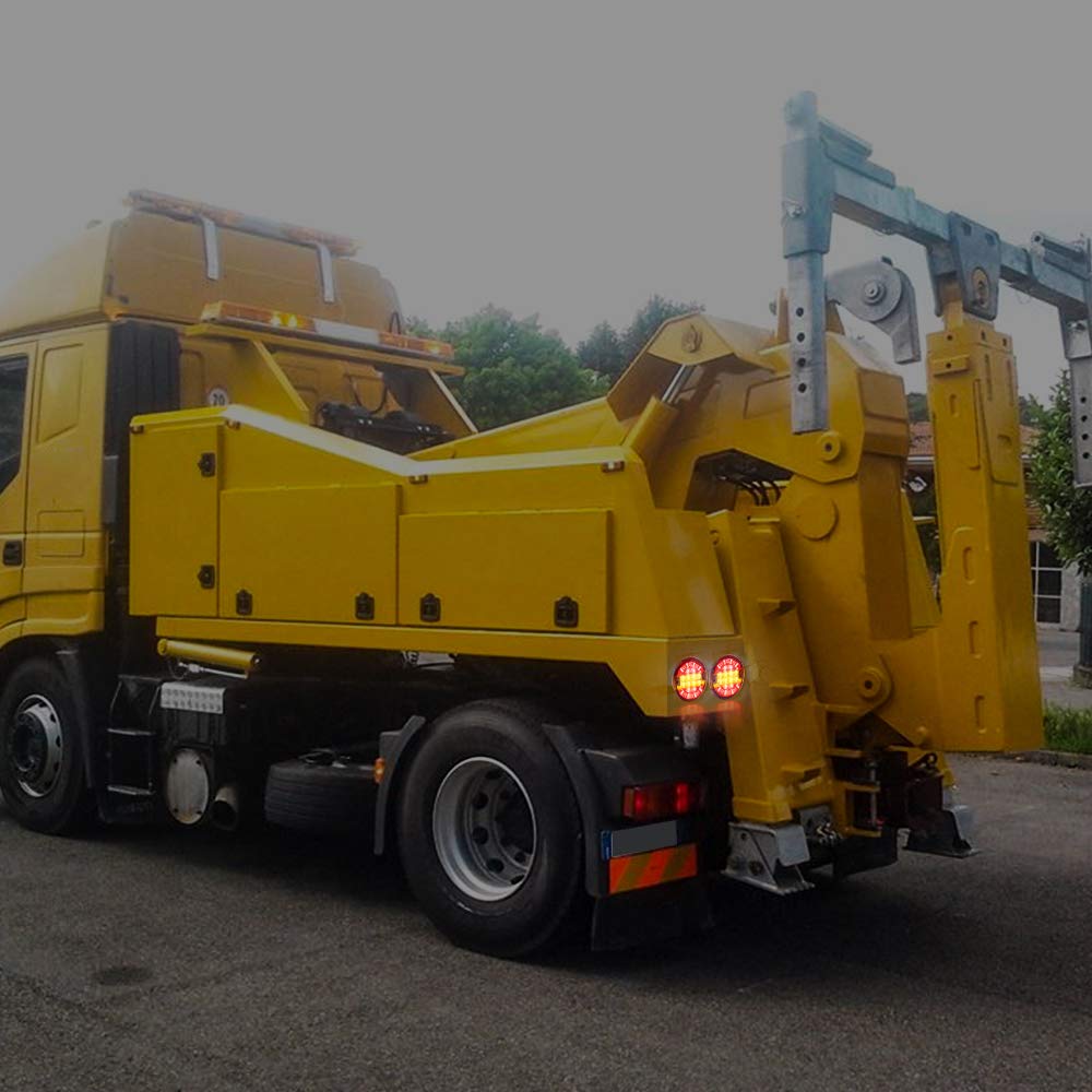 Trailer Tail Red 20 Universal Truck Turn Left Set of 2 X-STYLE Lights, LED, 12V/24V, Bi-Color, & Yellow, Waterproof, LEDs, Signals, Brake, Round, &