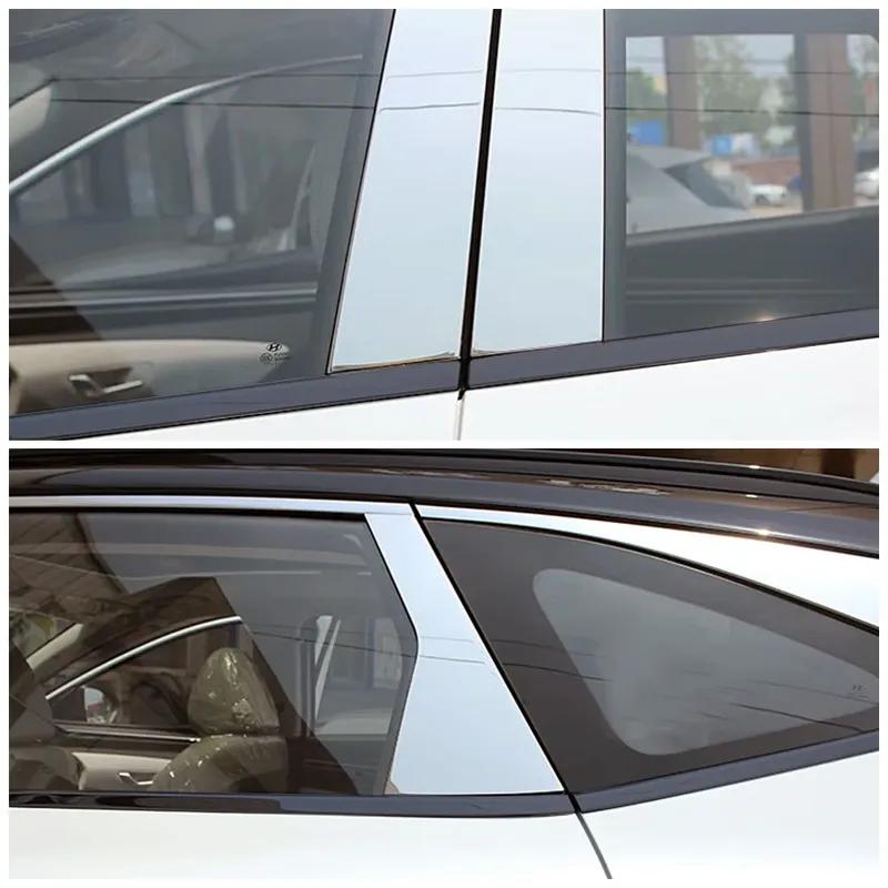 För Hyundai Tucson NX4 Bil Exteriör Kromdel Modifiering Fönster B C-stolpe Paljett Dekorera Trim Rostfritt Stål Klistermärke