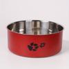 Stainless Steel Dog Bowl Paw Print Dog Feeder Bowl Easy To Clean Non-Slip Dog Water Drinking Basin