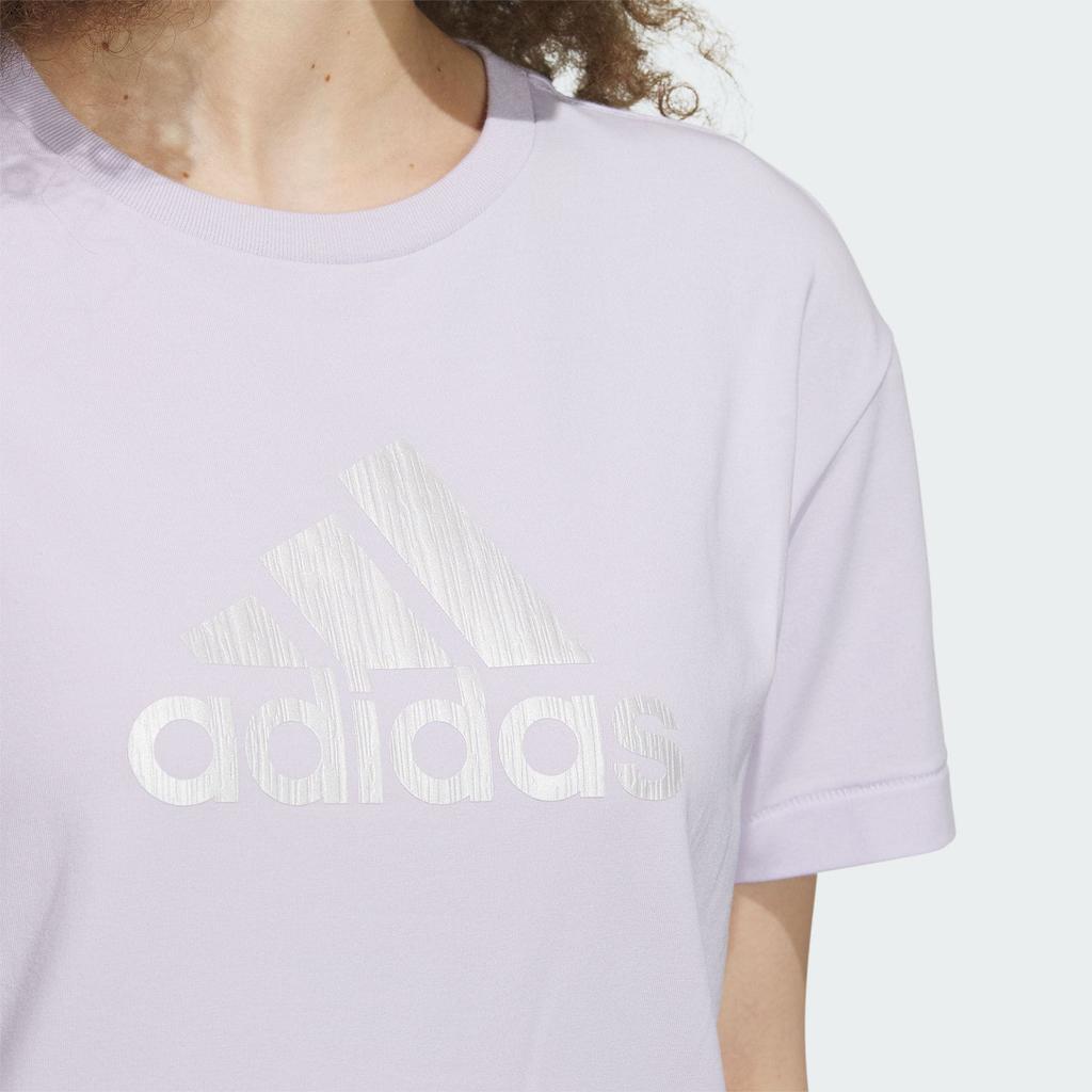 Adidas Graphic Short Sleeve Tee With Letter Logo Women Tops Light-Purple IP7087