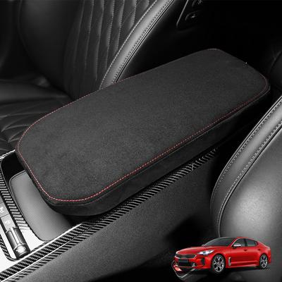 Black Anti-Slip Soft Leather Car Center Console Armrest Pad Cover Fit For Kia Stinger GT 2018 2019 2020 2026 2026 2026