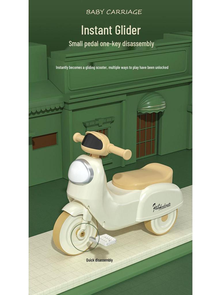 Foot-Powered Kids' Ride-On Tricycle Scooter