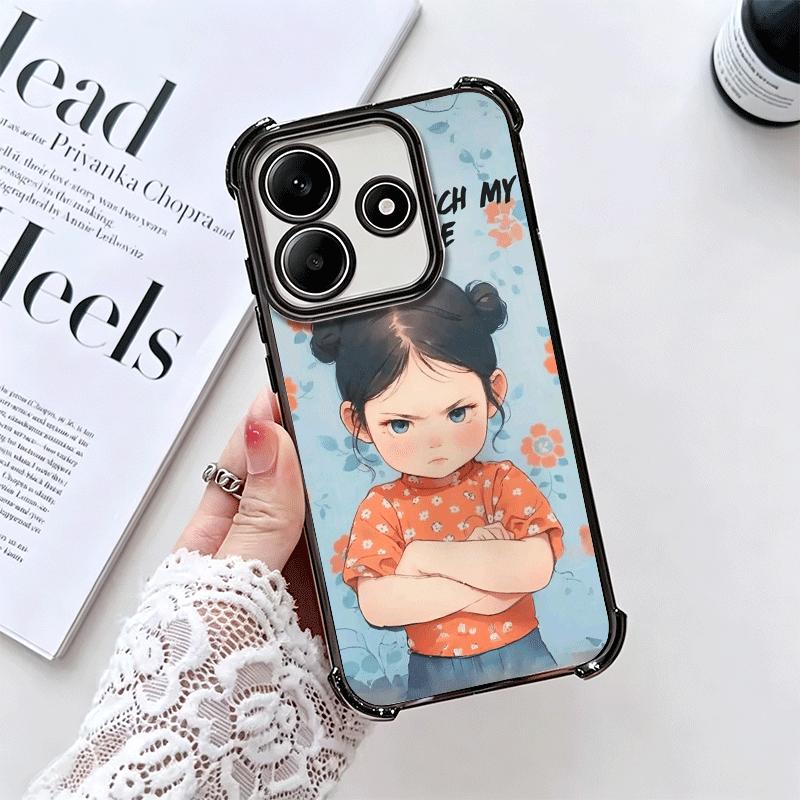 Funny Dont Touch My CallPhone Plating Phone Case For Xiaomi Redmi Note 14 15 Pro Plus 13 12 11 11S 11T 10 9S 9 5G Anti-Fall Aira