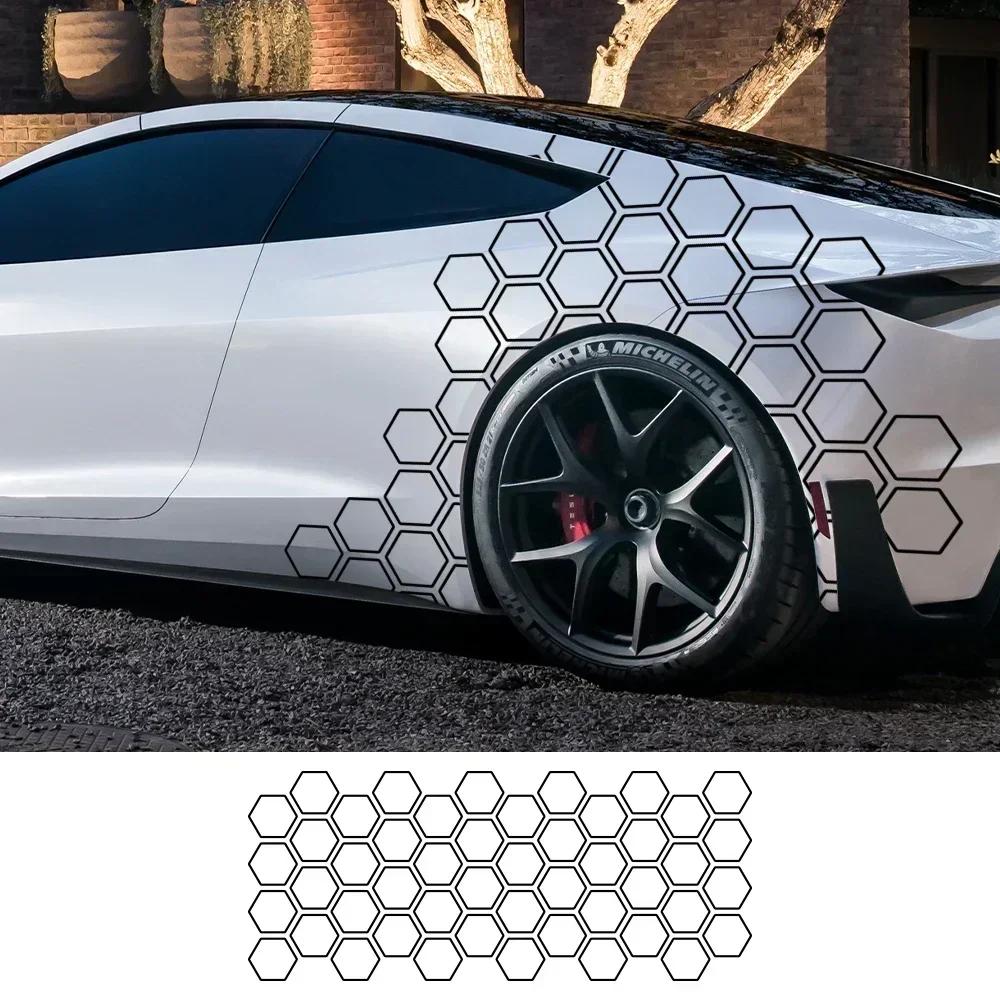 Universal Car Graphics Honeycomb Open Style Sticker Auto Graphics Honeycomb Decor Tuning Car Side Sticker