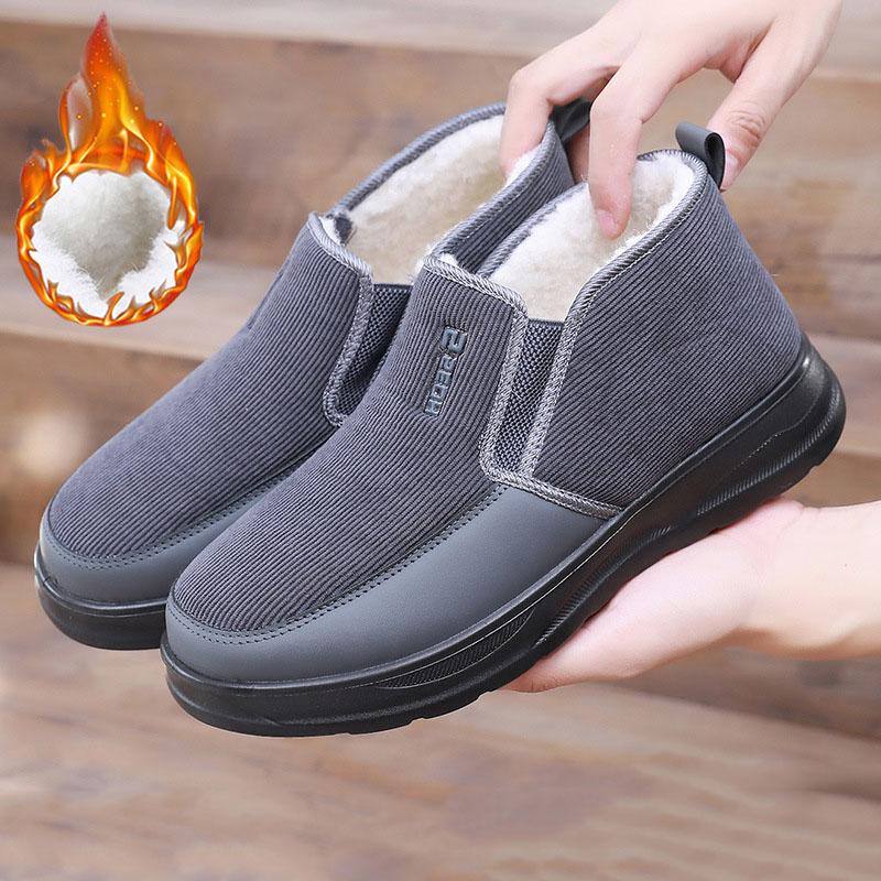 Herren Winter Stiefeletten Kunstfell gefüttert Schneestiefel Bequeme Warme Kurze Stiefel Outdoor Rutschfest Bequeme Arbeits- Laufschuhe