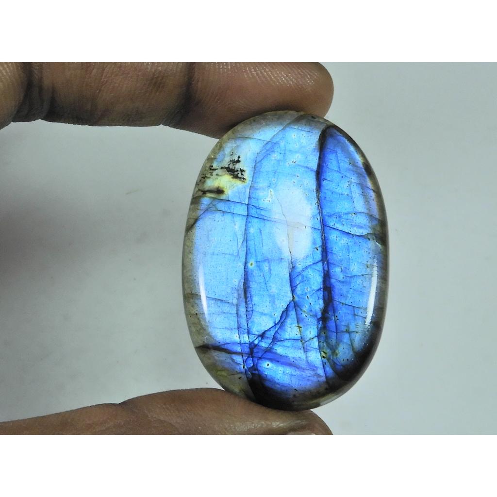 80Cts.Natural Labradorite Blue Flash Oval Cabochon Loose Gemstone 28X43X07MM B-333