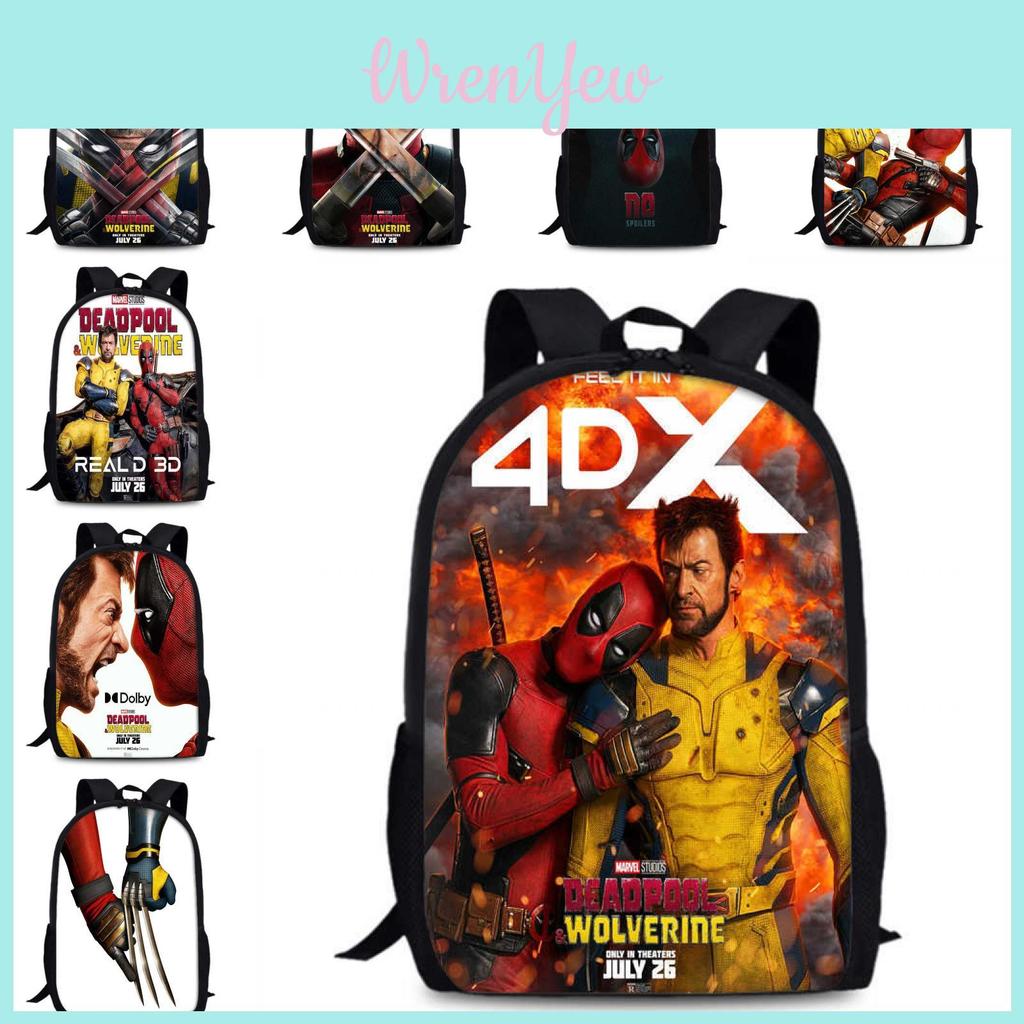 Großes Fassungsvermögen Deadpool und Wolverine Rucksack für die Schule Unisex Design