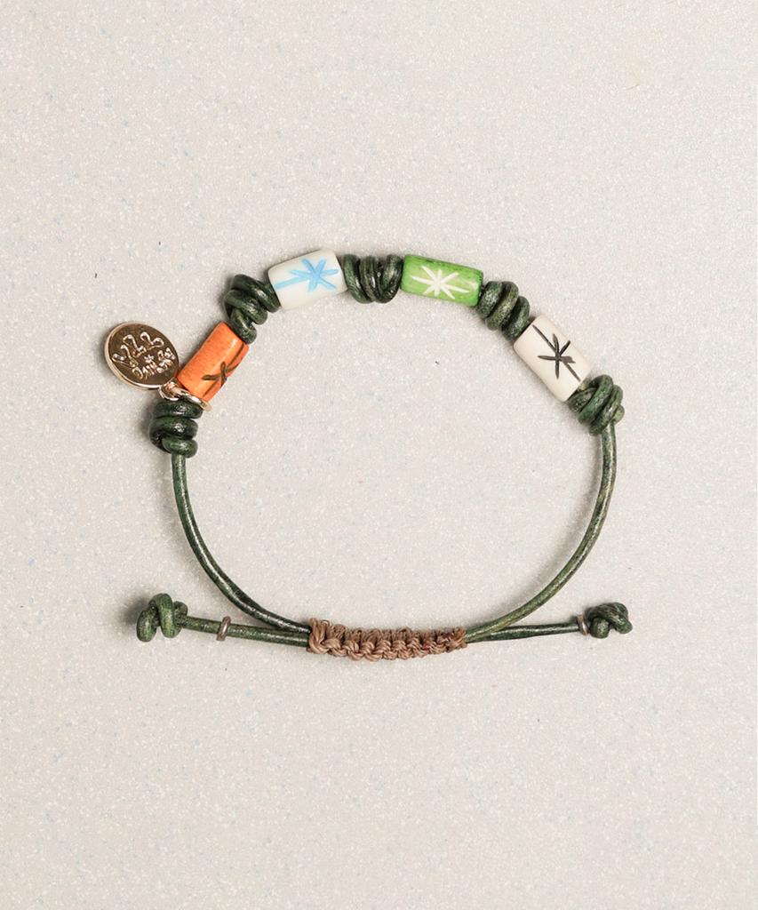 Towtow Archive Ethnic Sun Bracelet Green