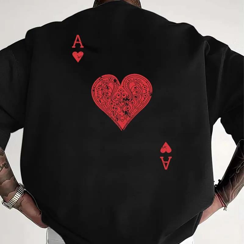 Unisexs Clothing Red Heart A Print Tshirt Summer High Street Casual Fashion Vintage Tops Loose Crew Neck Short Sleeve Cotton Tees