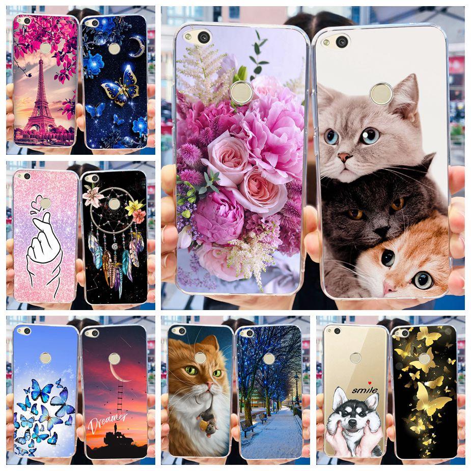 For Huawei P8 Lite 2017 Case Honor 8 Lite Popular Flowers Cartoon Cover Soft Silicone Phone Cases For Huawei P9 Lite 2017 Bumper