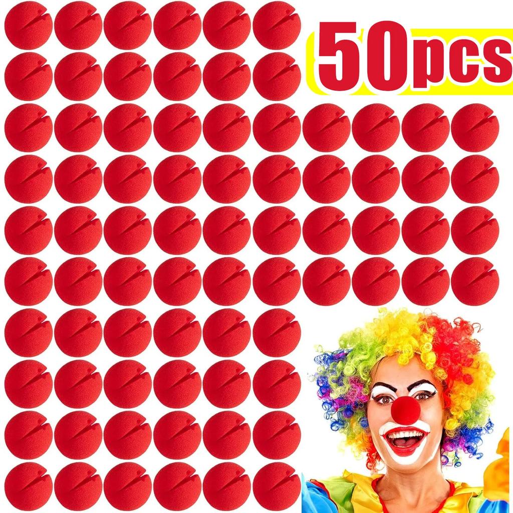 1/100 szt. Czerwony Nos Klauna DIY Kulki z Gąbki Piankowej Rekwizyty Kostiumowe Cosplay Zabawne Cyrkowe Występy Imprezowe Halloween Materiały Dekoracyjne
