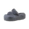 Foreign trade large-size fluffy slippers for women's outer wear 2025 new Korean version of home furnishing autumn and winter one-word thick-soled cott