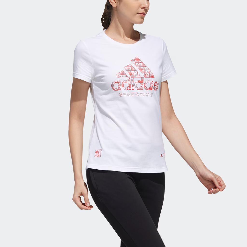 Adidas Casual Hiking Round Neck Short Sleeve T-Shirt Women Tops White DY8706