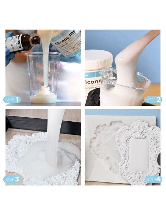 Caoutchouc de Silicone - R15 - 500 gr - Durcissement Rapide - Haute Résistance - Polyvalent