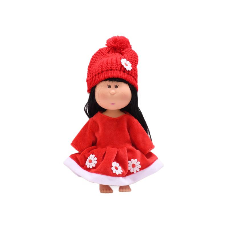 [Clothing Only] Spanish Mia 24cm Potato Doll Outfit - Little Flower Red Skirt & Wool Hat