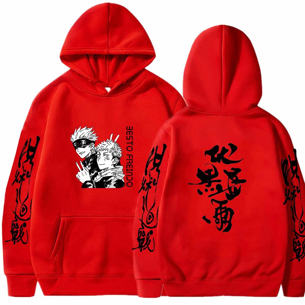 Japan Anime Jujutsu Kaisen Gojo Satoru Graphic Hoodies Oversized Hooded Vintage Long Sleeves Hoodie Men Women Clothes