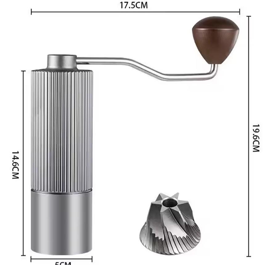Portable Stainless Steel Manual Coffee Grinder with Hand Crank