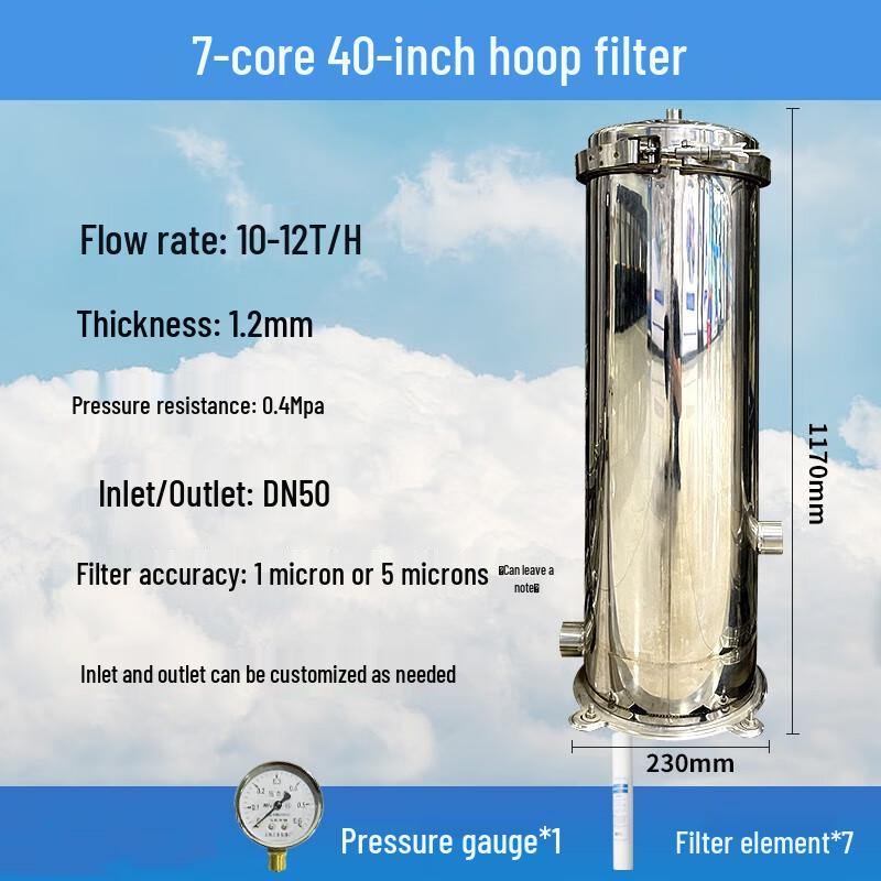 Langsaizebo Stainless Steel Large Flow Precision Water Filter