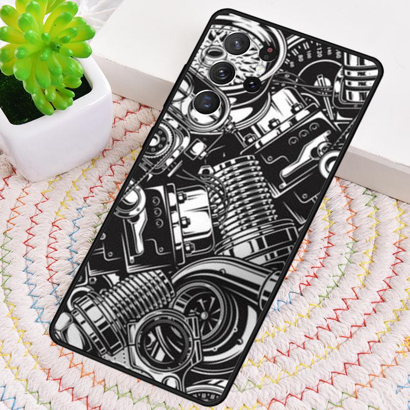 

Automobile Spare Parts Car Engine Phone Case for Samsung Galaxy note 10 pro S26 Ultra S23 S24 FE S25 S21 S22 PLUS Cover Galaxy S24+