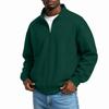 Men's Stand Collar Long Sleeve Zip-Up Sweatshirt with Two-Way Zipper for Spring and Fall