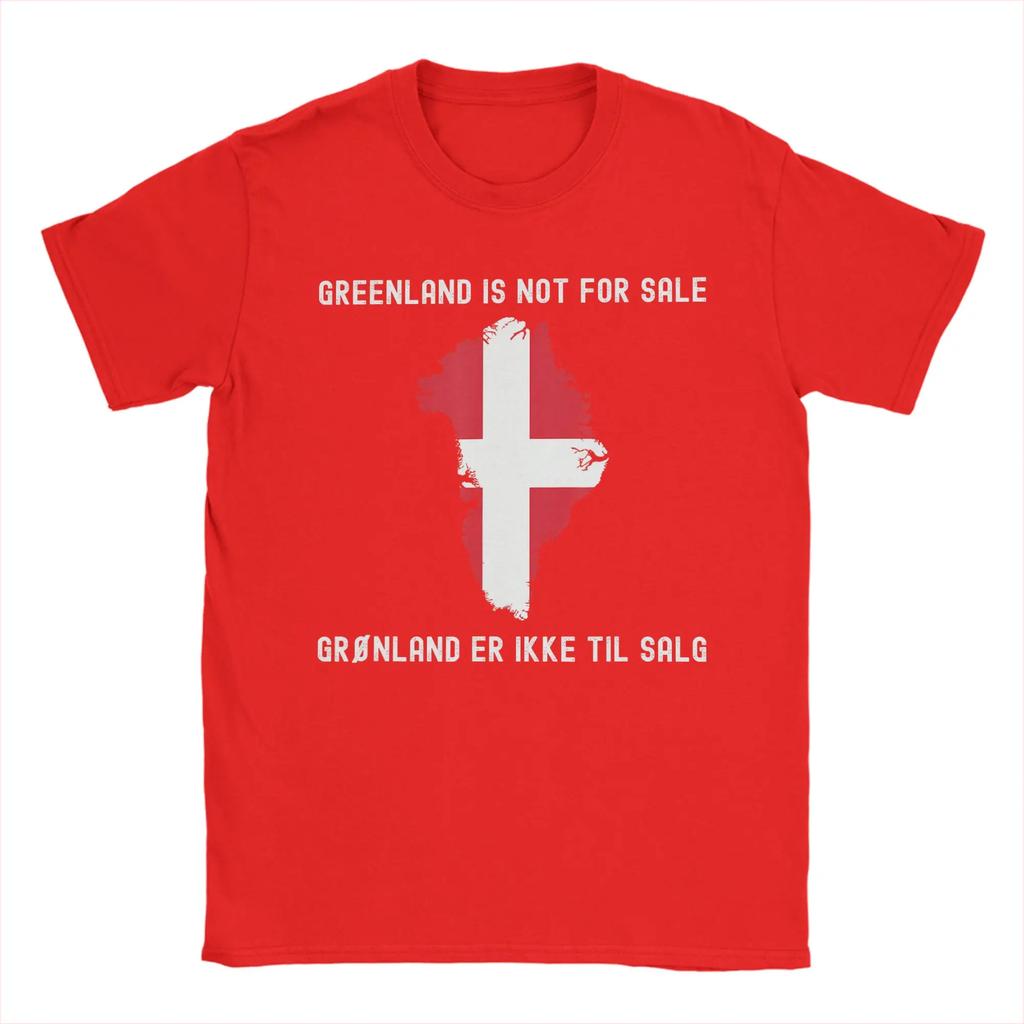 Denmark Greenland Not For Sale Translation Denmark Flag Pure Cotton T-Shirt For Mens Tee Shirt Big Size Wholesale Clothing