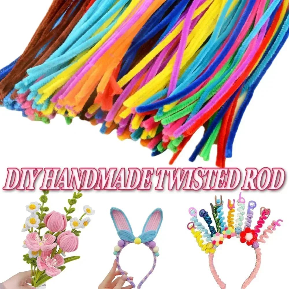 1000-100Pcs Multicolor Craft Pipe Cleaners Chenille Stems Plush Stick DIY Twisting Sticks for Kids Arts Handcraft Decor