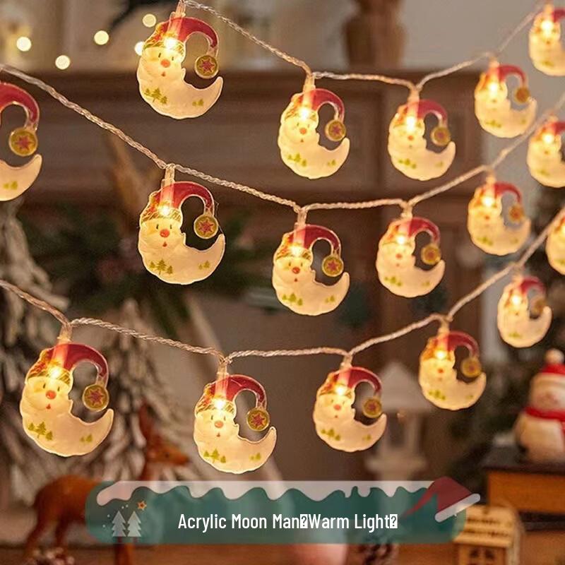 Moon Santa Christmas LED String Lights