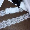 3m X 5cm White Narrow Chantilly Lace, Non-stretch French Eyelash Lace Trim for Sewing, Bra, Underwear, Lingerie, Dress, Garment, Crafting