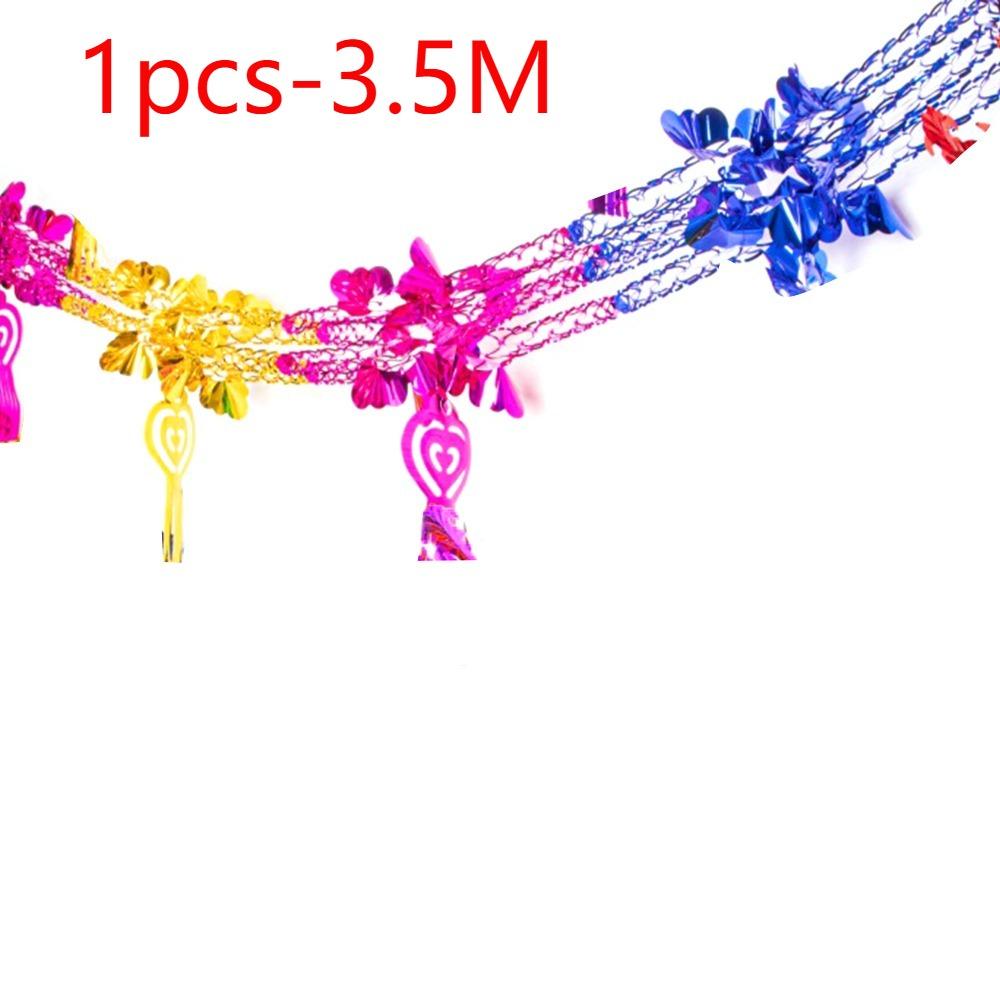 1/4pcs Xmas Gift Christmas Metalic Foil Garland Multi Colour Wedding Accessories Ceiling Wreath Creative Party Supplies