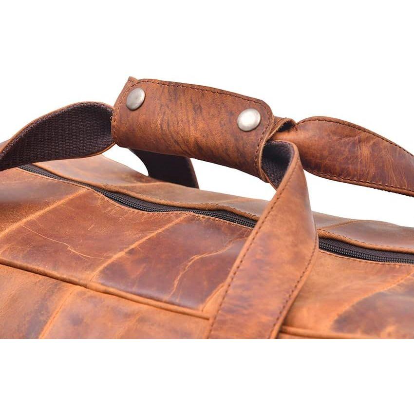 Skórzana Stylowa i Przestronna Torba Weekendowa Crazy dla Mężczyzn | Prawdziwa Skóra Bydlęca | Ręcznie Wykonana z Unikalnym Pikowaniem Projektanta