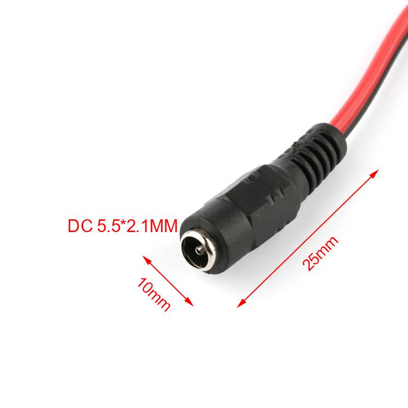 5Pcs Male+5Pcs Female Jack Cable Pigtail Cctv Power Adaptor Plug Connector Dc 12V 2.1X5.5Mm