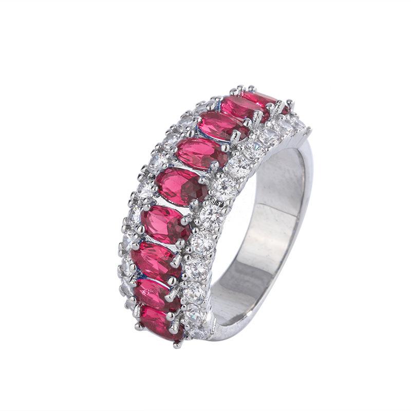 

Huabi jewelry color treasure model, popular red corundum in Europe and America, imitation pigeon blood red treasure retro ring, children s jewelry no. 6