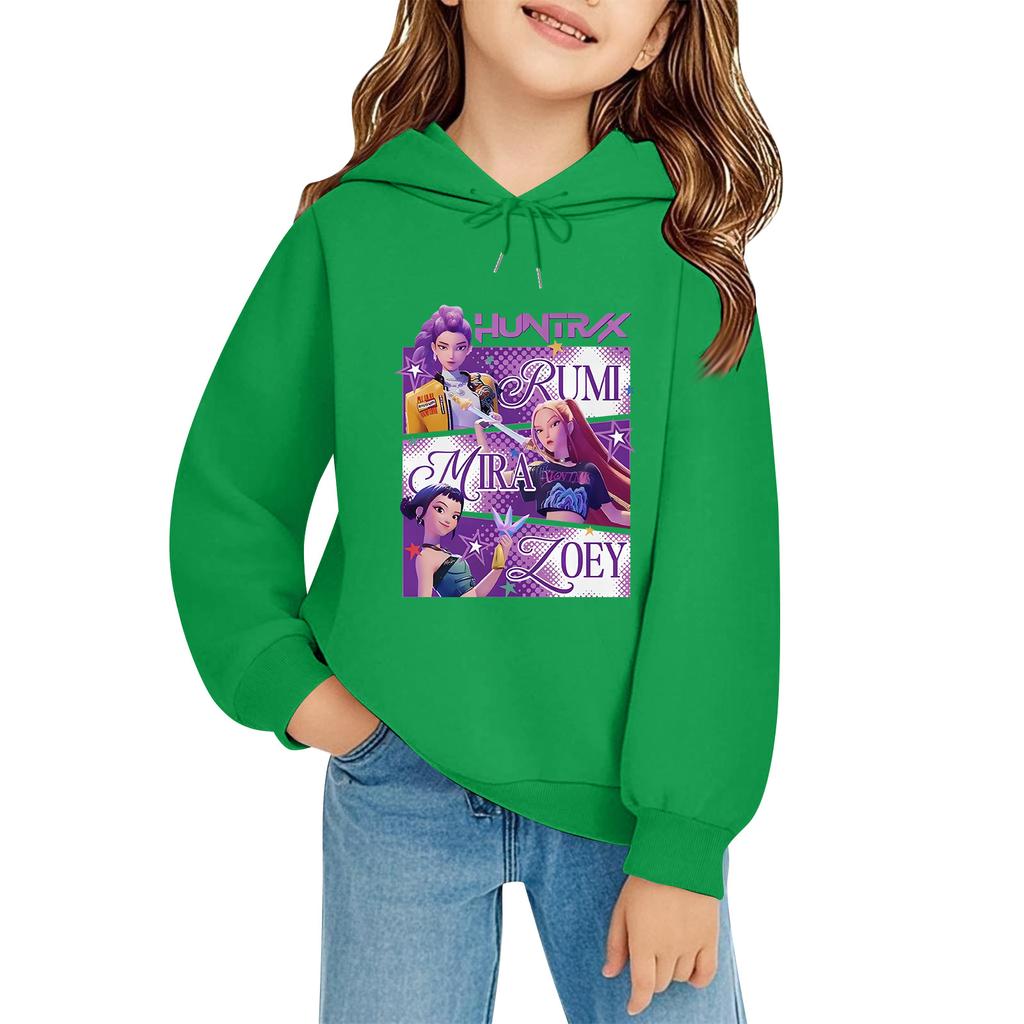 Kids' Long Sleeve Loose Pullover Letter Print Drawstring Hooded Sweatshirt