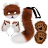 Halloween Plush Fox Mask Set Animal Claws Simulated Fox Ears Headband Tail Animal Tail Accessories