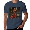 Preraphaelite Unisex In Red Tshirt Basic Solid Tee For Daily Use