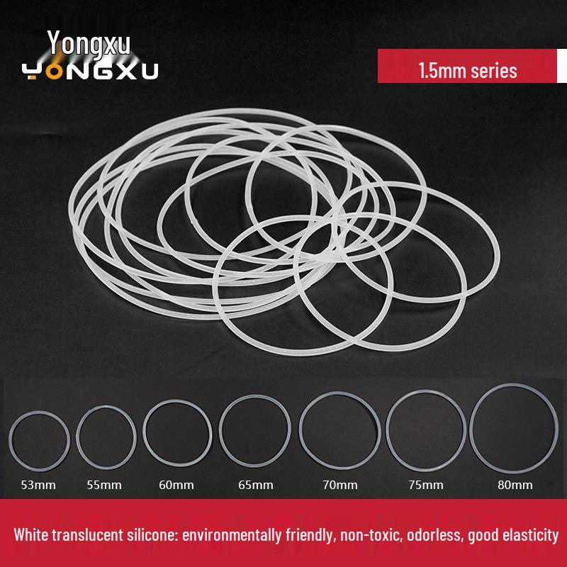 Silicone O-ring, Outer Diameters: 52-100mm (1.5mm Thick)