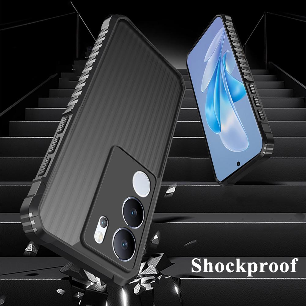 KEYSION Heavy Duty Shockproof Phone Case for VIVO V29 5G V27 5G Soft Silicone+PC Translucent Matte Back Cover for VIVO V25 V29 5G