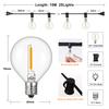 G40 Indoor Outdoor String Light E12 Socket EU Plug 220V Connectable Dimmable Vintage Fairy Light Chain For Backyard Patio Decor