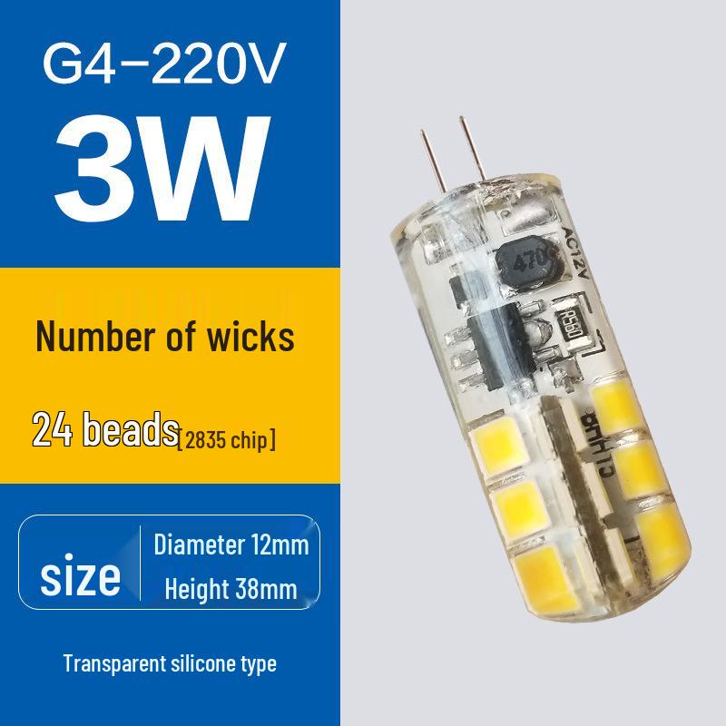 G4 12V LED High Brightness Small Bulb - Low Voltage Crystal Vanity Light
