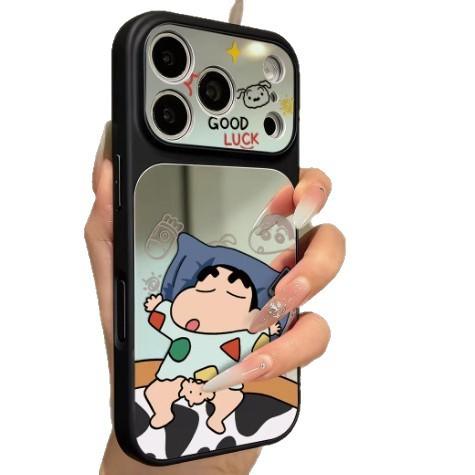 Applicable to iphone11pro sleeping small new 11 cartoon large window mobile phone case iPhone11 two-in-one mirror