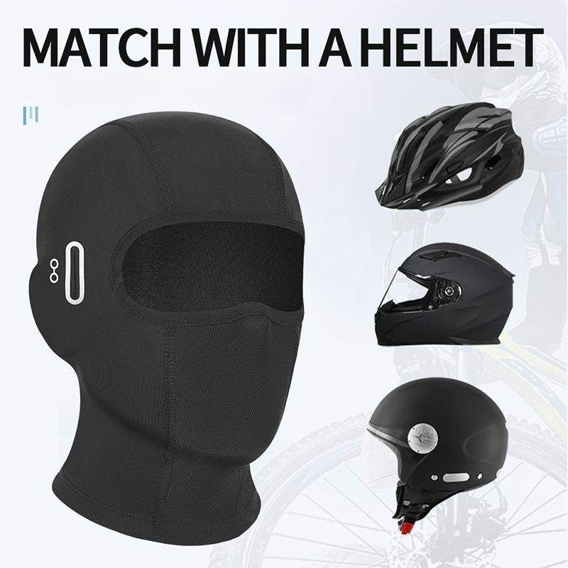 Sunscreen Face Mask Motorcycle Helmet Liner Ice Silk Quick-Dry Reflective Night Riding Antibacterial UV Protection Head Cover